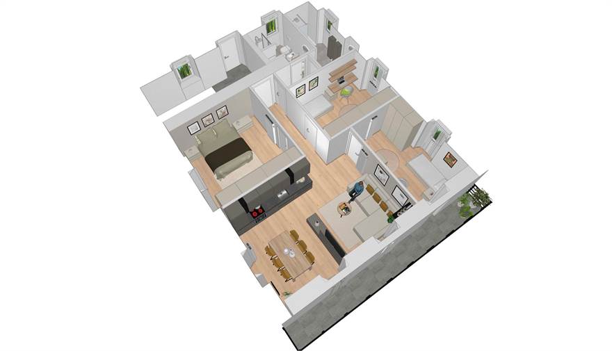 RENDER VISTA APPARTAMENTO 